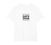 Cats Over Everything - Feline Lover Graphic T-Shirt, Men's Big and Tall, White, 3X Tall