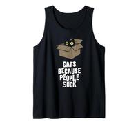 Cats Over People Feline in Cardboard Container Tank Top