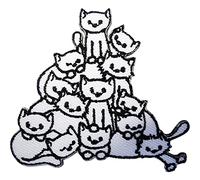 Cats Patch Iron Sew On Clothes Bag Kittens Embroidered Badge Cat Kitten Applique