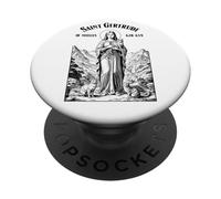 Cats Patron Saint Gertrude Vintage Funny Feline Cat Lovers PopSockets Adhesive PopGrip