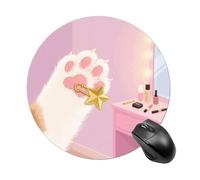 Cat's Paw Holds A Pin Mouse Pad - Ultra Thin, 7.8 Inch Round Mousepad with Non-Slip Rubber Base, Waterproof Mouse Mat for Office, Gaming