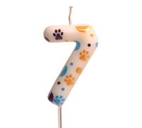 Cats Paws Printeds 0-9 Digital Birthday Cake Decoration Dessert Insert Decoration Baby Showers Toppers Blue Dog Paws