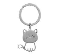 Cats Pendant Bag Charm Accessory Unique Jewelry Stainless Steel Texture for Decorating Lover and Art Aficionados Keychain