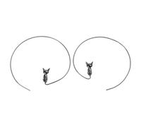 Cats Pendant Round Big Hoop Earrings for Girls, Black | Vintage Big Round Earrings with Cats Decorated Earrings Ear Jewelry Fashion Brincos Hollow Statement