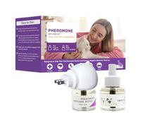 Cats Pheromone Diffuser - 48ml Cat Calming Diffuser, Pets Feline Stress Plugin, Pet anxiettyController, Cat Behaviour Support Device | Travel Comfort Solution for Indoor Spaces Sleeping Rooms