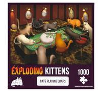 Cats Playing Craps Jigsaw Puzzle by Exploding Kittens - 1000 Pieces, Ideal for Adults, Teens, and Kids - A Funny and Artistic Cat-Themed Puzzle