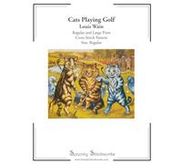 Cats Playing Golf Cross Stitch Pattern - Louis Wain - Regular Size Edition: Regular and Large Print Cross Stitch Pattern