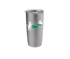 Cats Playing Ping Pong Table Tennis Stainless Steel Insulated Tumbler