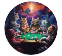 Cats Playing Poker Jigsaw Puzzles for Adults 1000 Piece Cardboard Puzzles for Teenager & Family Fun, 1000pcs (67.5x67.5cm)