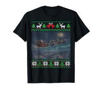 Cats Pulling Santa Sleigh Cute Kitty Ugly Christmas Kitten T-Shirt