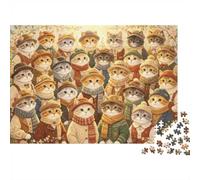 Cats Puzzle for Adults 1000Pc Recyclable Kitten Senior Puzzles Impossible Hard Difficult Challenging Relieve Senile Dementia Activity 52x38cm/1000pcs