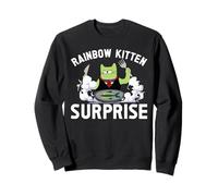 Cats Rainbow Kitten Surprise Cute Eat Retro Animals Vintage Sweatshirt