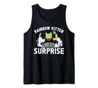 Cats Rainbow Kitten Surprise Cute Eat Retro Animals Vintage Tank Top
