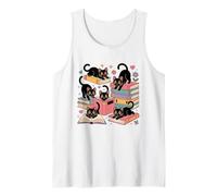 Cats Reading Books Cute Kitten Cat Lover Bookworm Tank Top