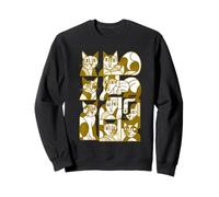 Cats Retro Midcentury Mid Century Modern Art Cat Sweatshirt