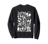 Cats Retro Midcentury Mid Century Modern Art Cat Sweatshirt