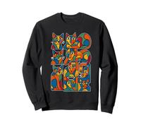Cats Retro Midcentury Mid Century Modern Art Cat Sweatshirt