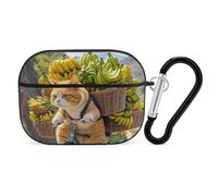 Cats Ride Bikes to Deliver Bananas AirPod Pro Case, Anti Scratch Hard PC Cover with Keychain, AirPod Pro 2nd/1st Case Accessories for Women Men, Black-Style