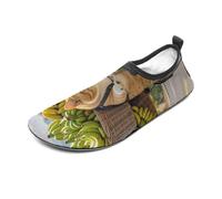 Cats Ride Bikes to Deliver Bananas Water Shoes for Men Women, Lightweight Stretch Swim Shoes with Anti-Slip Rubber Sole, Quick-Dry Aqua Socks for Pool, Beach, Surfing, Style, 10 Women/10 Men