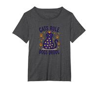 Cats Rule Dogs Drool: Royal Feline Humor for Pet Lovers T-Shirt, Women's Plus, Dark Heather Grey, 5X