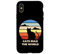 Cats Rule The World, Cool Funny Cats Graphic Cool Designs Case for iPhone X/XS