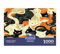 Cats Seamless Pattern 1000 Pieces Premium Jigsaw for Adults Gifts Quirky, Abstract Design, Home Decoration, Educational, Challenging 70x50cm/1000pcs