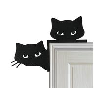 Cats Shape Door Frame Decorations Cat Door Topper Door Frame Corner Decor Cat Silhouette Halloween Black Topper Black Door Corner Sign Decorative Signs Plaques Funny Corner Sign