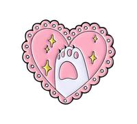 Cats Shaped Heart Brooch Coated Metal Rustproof Finish Everyday Wear Accessory Gift Trendy Cats Brooch Girls