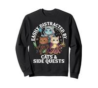 Cats Side Quest Distracted Tabletop Funny Sarcastic Humor Sweatshirt