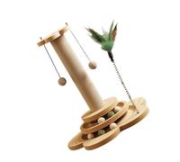 Cats Sisal Scratcher With Multiple Toy Kitten Furniture Post Track Two-Layer Scratch Post Interactive Cats Toy