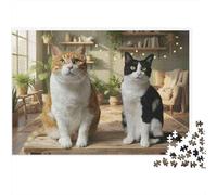Cats Sitting Home Jigsaw Puzzles 1000 Pieces Challenge Toy for Adults, Impossible Jigsaw Puzzles 1000 Piece Educational Game 52x38cm/1000pcs