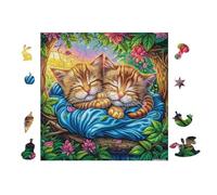 Cats Sleeping Together 100 Pc DIY Jigsaw Puzzle Puzzles for Adults Teens Hard Challenging Team Building Stress Reducing Autumn Gift 28x28cm