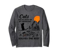 Cats Solve Most Of My Problems Hiking Solves The Rest Long Sleeve T-Shirt