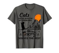 Cats Solve Most Of My Problems Hiking Solves The Rest T-Shirt