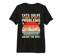 Cats Solve Most of My Problems Kayaking Solves The Rest Premium T-Shirt