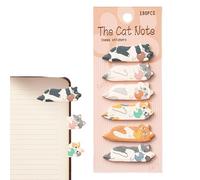 Cats Sticky Notebooks - Cute Animals Memo Notebooks Office Stationery | Kitty Page Marker, Desk Memo Accessory, School Supplies Organizer,