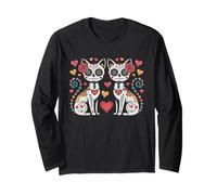 Cats Sugar Skull Halloween Day Cat Lovers / Cinco De Mayo Long Sleeve T-Shirt