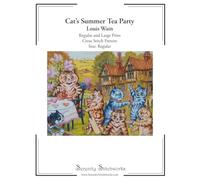 Cat's Summer Tea Party Cross Stitch Pattern - Louis Wain - Regular Size Edition: Regular and Large Print Cross Stitch Pattern