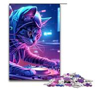 Cats That Play Discs Jigsaw Puzzles for Adults Piece Challenging Puzzles DIY Decoration Brain Challenge for Adult Family 1000 PCS(75x50cm)