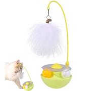Cats Toys Interactive Cat Toy with Catnip Feather Teaser & Track Balls Automatic Rotating Multi Functional Cat Feather Toys To Stimulate Hunting Instincts for Indoor Cats Exercise (Yellow,One Size)