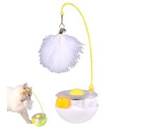 Cats Toys Interactive Cat Toy with Catnip Feather Teaser & Track Balls Automatic Rotating Multi Functional Cat Feather Toys To Stimulate Hunting Instincts for Indoor Cats Exercise (White,One Size)