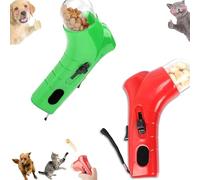Cats Treats Dispenser Gun Cat & Dog Treat Gun Shooter Pet Treat Gun, Andheld Pet Feeding Toys For Dog Cat Exercise Training, Exercise & Outdoor Play (Green+Red)