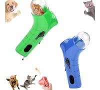 Cats Treats Dispenser Gun Cat & Dog Treat Gun Shooter Pet Treat Gun, Andheld Pet Feeding Toys For Dog Cat Exercise Training, Exercise & Outdoor Play (Green+Blue)