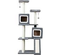 Cats Tree Cat Tower Cat Tower ture That Can Accommodate More Than Three Cats The Cat Tree Luxury Cat Tower Has A Double Apartment Scratching Post Kitten (Color : Gray, Si