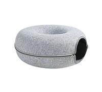Cats Tunnel Bed, Cat Sleeping Tunnel with Zipper, Washable Cushioned Pillow House, Donuts Felt Cat Cave, Interactive Warm Pet House, Portable Cats Beds Pillow for Small Kittens Puppies Bunnies