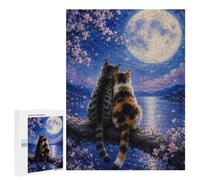 Cats Under The Full Moon Jigsaw Puzzle, 500 PCS, Indoor Activity for The Home, Screen-free Entertainment for Adults And Families