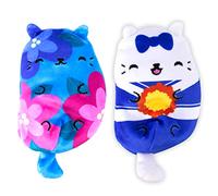 Cats vs Pickles - Posie Age 3+ & Pom-Paws - 2-Pack - 4" Cute Cuddly Collectible Bean Plush Toy - Collect These as Stocking Fillers or Sensory Toys - Great for Kids, Boys, & Girls!
