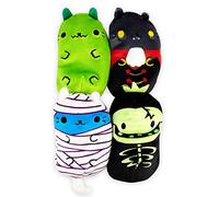 Cats vs Pickles - Scary Collection - Catzilla, Count Catula, Coder Cat, & Skully - 4-Pack - 4" Cute Cuddly Collectible Bean Plush Toy - Collect These as Stocking Fillers or Sensory Toys!
