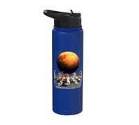 Cats Walking in Space Cat Astronaut Mars Planet Cat Lover Stainless Steel Insulated Water Bottle