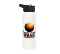 Cats Walking in Space Cat Astronaut Mars Planet Cat Lover Stainless Steel Insulated Water Bottle